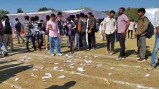 Chaos on the sports field... Players tore up certificates and threw away medals.